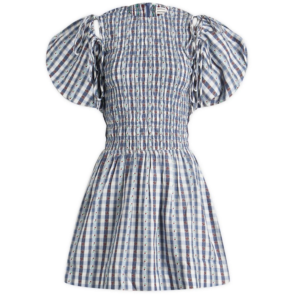 Damson Madder Becca Dress Blue and White Checkered Dress